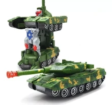 Carrito Para Niños Que Se Transforma En Tanque Robótico Con Luces Y Sonidos De Color Verde