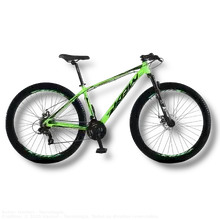 29-Inch Aluminum Mountain Bike With 24 Speeds. Disc Brakes. Front Suspension - Kr1 Green+Black