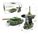 Childs Cart Bumps Back Tank Robot Transforms Sound And Light Green Color