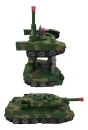 Childs Cart Bumps Back Tank Robot Transforms Sound And Light Green Color