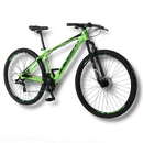 29-Inch Aluminum Mountain Bike With 24 Speeds. Disc Brakes. Front Suspension - Kr1 Green+Black