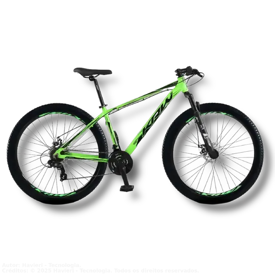 29-Inch Aluminum Mountain Bike With 24 Speeds. Disc Brakes. Front Suspension - Kr1 Green+Black